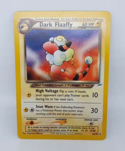 Tcg Pokemon Card Dark Flaaffy 34105 Neo Destiny Uncommon Non Holo Near