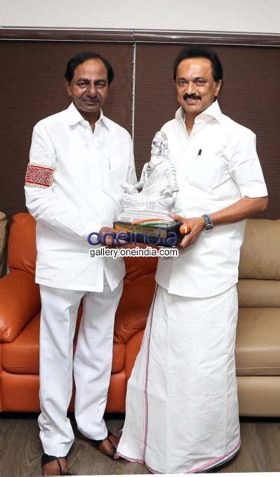 Telangana CM KCR Meets DMK Leader MK Stalin And Karunanidhi Photos HD