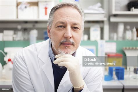 Portrait Of A Scientist In The Laboratory Stock Photo Download Image