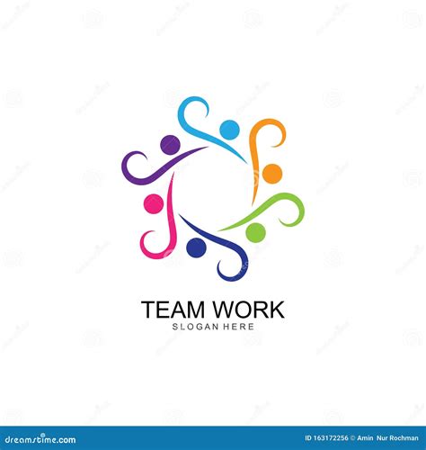 Team Work Logo Design. Together Stock Illustration - Illustration of colorful, creative: 163172256