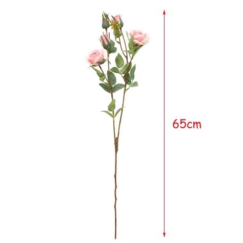 65cm Fake Flowers Long Branch Red Silk Rose Flower Artificial Flores