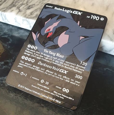 METAL Black Shadow Lugia GX Pokemon Card Custom Shiny EX Etsy Sweden