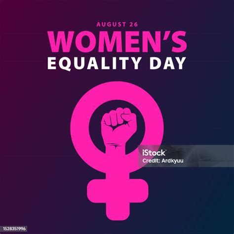 Womens Equality Day August 26 Feminism Concept Greeting Card Banner