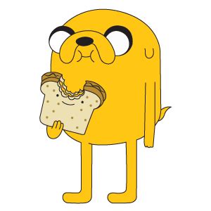 Adventure Time Jake with Sandwich - Sticker Mania