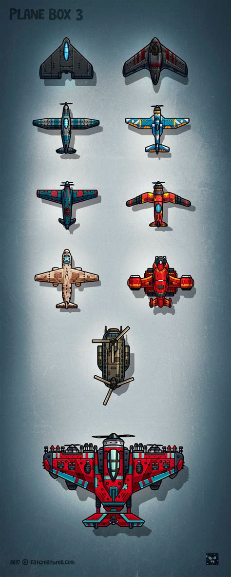 2d Plane game art-box 3 - Aircraft's and Helicopters EatCreatures