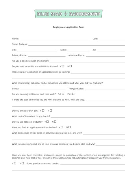 Barber Application Form Fill Out Sign Online Dochub