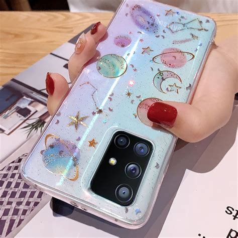 Moda Brilhando Glitter Planeta Espaço Casos De Telefone Para Samsung