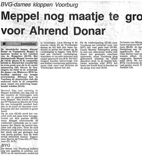 Krantartikel Meppel Nog Maatje Te Groot Voor Ahrend Donar