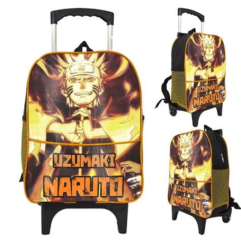 Mochila De Rodinhas Menino Uzumaki Naruto Sabio Dos Caminhos Escolar