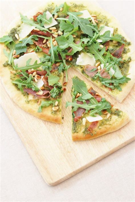 Pesto Pizza With Grana Padano And Prosciutto Di San Daniele Pizza