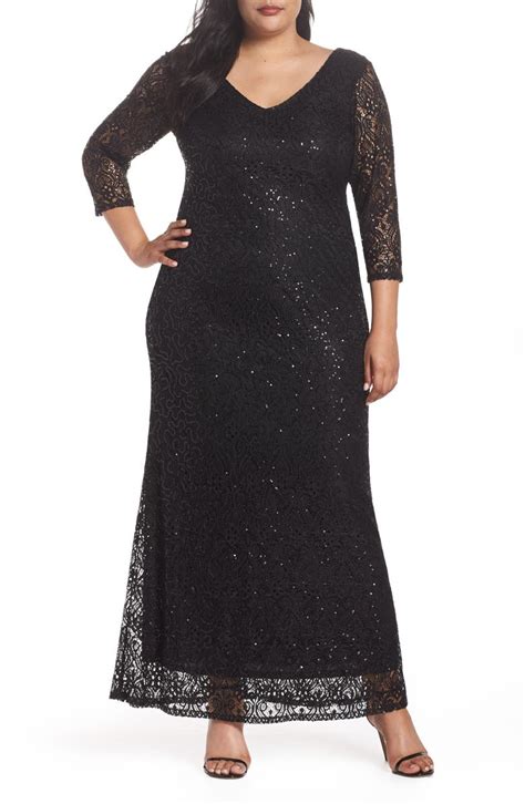 Marina Sequin Lace A Line Gown Plus Size Nordstrom