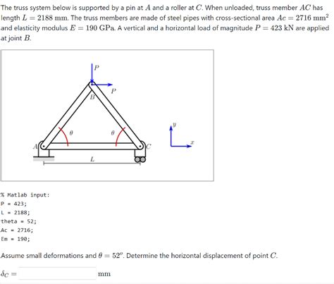 Solved The Truss System Below Is Supported By A Pin At A And Chegg