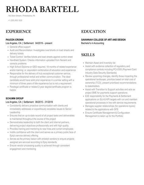 Settlement Resume Samples Velvet Jobs