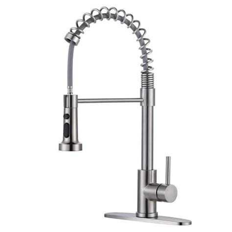 Arcora Single Handle Pull Down Sprayer Kitchen Faucet Stainless Steel Spring Kitchen Sink