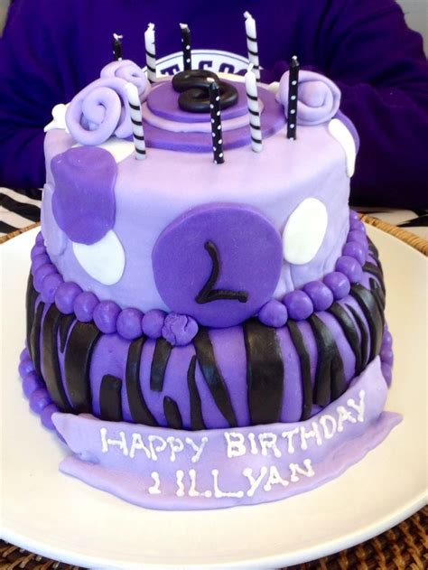 Purple Zebra Birthday Cake Birthday Cake Cake Cake Decorating