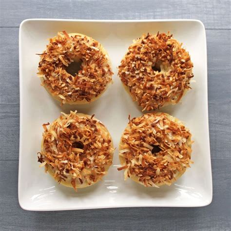 Toasted Coconut Doughnuts Donut Recipes Coconut Donut Recipe