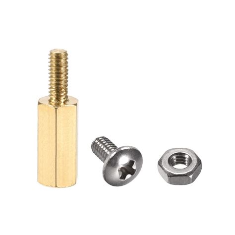 Uxcell M25x65mm6mm Male Female Brass Hex Pcb Motherboard Spacer Standoff Screw Nut Kit For