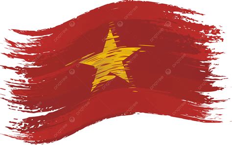 Bandeira De Pinceladas Do Vietn Vetor Png Vietnamita Bandeira