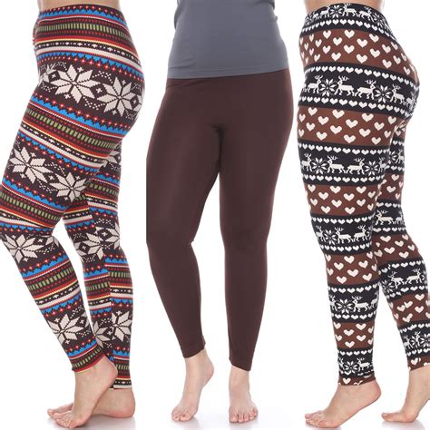 White Mark Pack Of 3 Plus Size Leggings