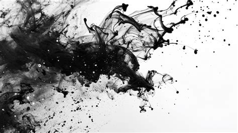 Premium Photo Abstract Texture Of Black Ink Watercolor Flow Blot With