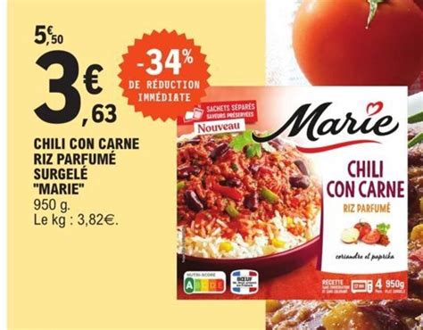 Promo Chili Con Carne Riz Parfum Surgel Marie Chez E Leclerc