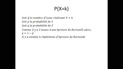 Loi Binomiale Partie 4 P X K YouTube