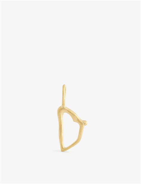 Bjorg Jewellery Nude Alphabet Tiny D Ct Yellow Gold Plated Pendant ShopStyle Necklaces