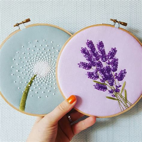 Lavender Embroidery Kit Mothers Day T Idea Wildflowers Hoop Art