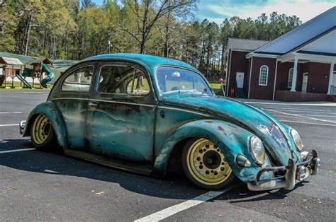 1957 Volkswagen Beetle Bug Bagged Turbo Slammed Patina For Sale