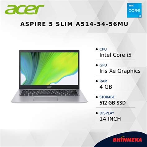 Daftar Harga Laptop Consumer Intel Core I5 ACER Terbaru Januari 2025