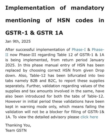 GSTN Advisory On Reporting HSN Codes In GSTR 1 GSTR 1A