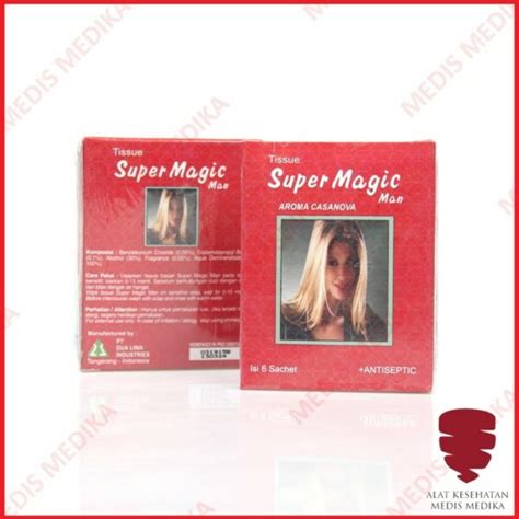 Super Magic Power Merah Tissue Anti Septik Tisu Antiseptic Isi 6