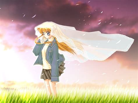 Safebooru Girl Blonde Hair Blue Eyes Clouds Cloudy Sky Denim Jacket