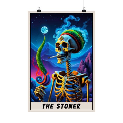 The Stoner Funny Skeleton Tarot Card Matte Vertical Posters Multiple