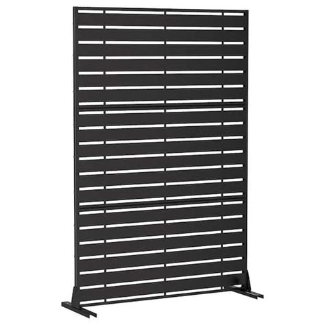 Adam 72 In Galvanized Steel Garden Fence Outdoor Privacy Screen Garden Screen Panels In Black