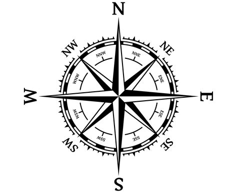 Rose Of Winds Nautical Marine Compass Rose Etsy Compass Tattoo