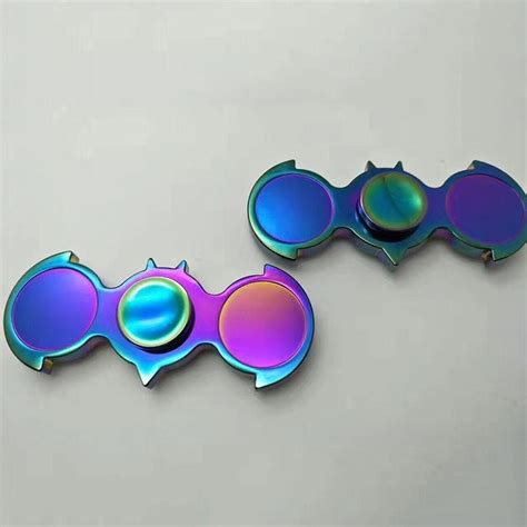 Colorful Rainbow Bat Hand Spinner Batman Shape Fidget Spinner Zinc