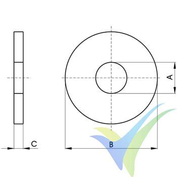 Disminución hardware Arco iris arandela ancha din 9021 imán milicia