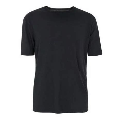 Black Mens Plain Half Sleeve Cotton T Shirt Size S Xxl At Rs 100 In