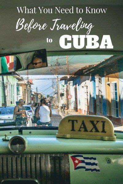 A Taxi Cab With The Words What You Need To Know Before Traveling To Cuba