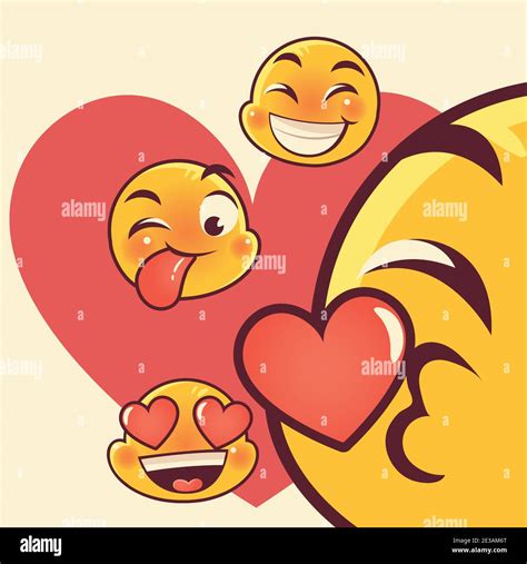 Funny Emoji Emoticon Faces Tongue Out Love Kiss Happy Expression