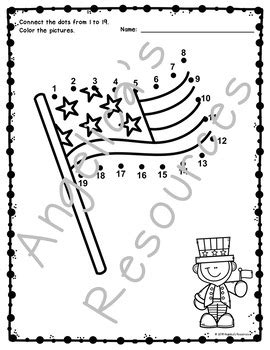 Th Of July Activities Connect The Dots Coloring Pages Dot To Dot