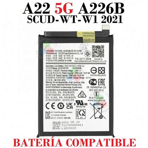 Samsung A22 5G SM A226B A226 SCUD WT W1 2021 BATERIA COMPATIBLE