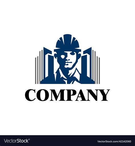 Building man logo Royalty Free Vector Image - VectorStock