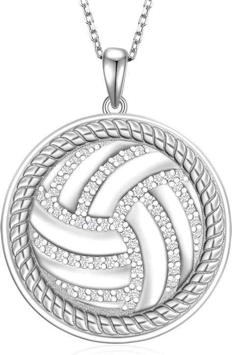 Feijiesi Sports Volleyball Tennis Baseball Necklace 925 Sterling Silver