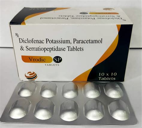 Diclofenac Potassium Paracetamol Serratiopeptidase Tablet Prescription Rs 680 Box Id