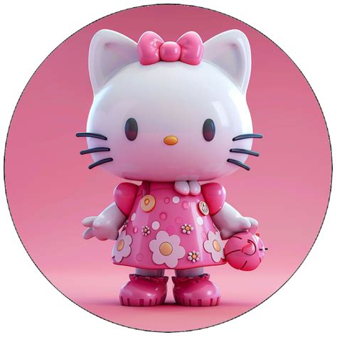 Jedlý papír Hello Kitty v růžových šatech 19,5 cm Pictu Hap - OzdobDort.cz