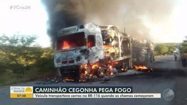 Jornal Da Manh Cegonha Carregada Carros Pega Fogo Pr Ximo Ao