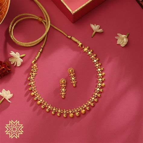 Cute Gold Necklace From Manubhai Jewels South India Jewels Modern