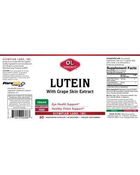 LUTEIN 20mg | Olympian Labs